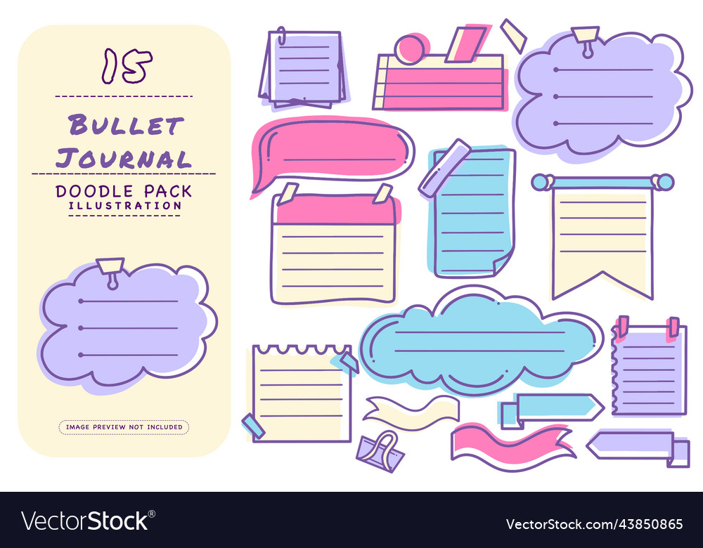 Bullet journal doodle pack Royalty Free Vector Image