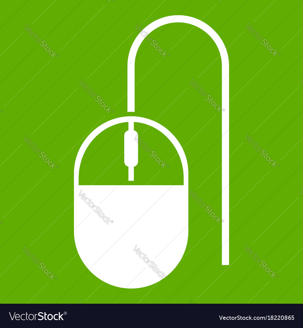 Computer mouse icon green Royalty Free Vector Image
