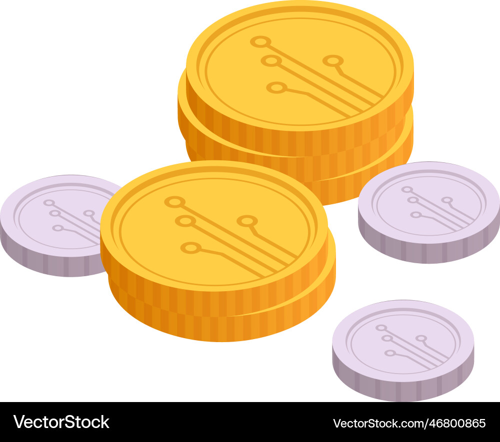 Cryptocurrency isometric icon Royalty Free Vector Image