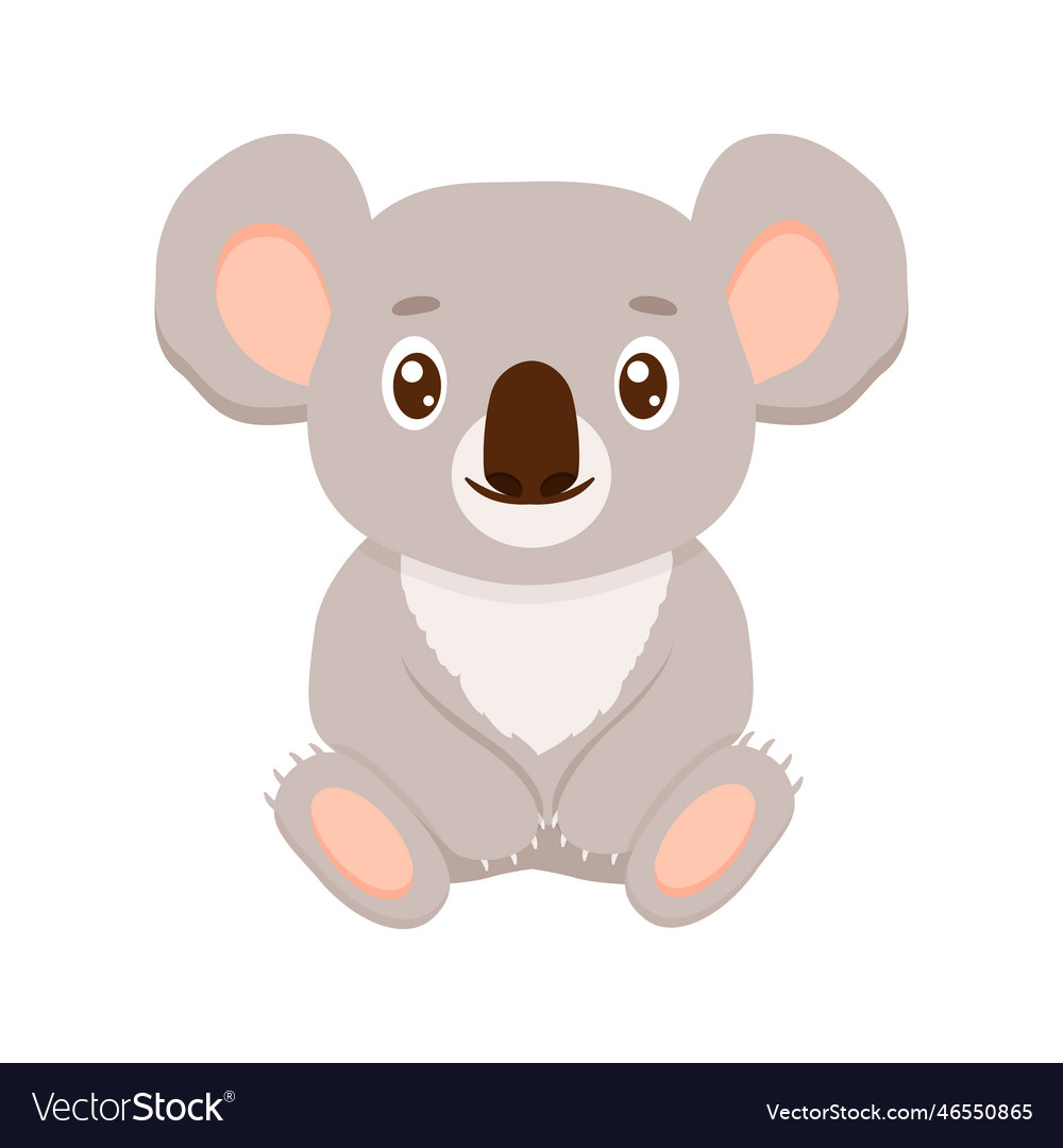 Cute koala in cartoon style baby animal Royalty Free Vector