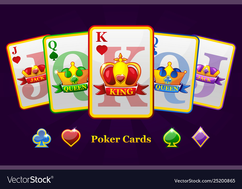 King Queen And Jack Playing Card Suits With Crown Vector Image