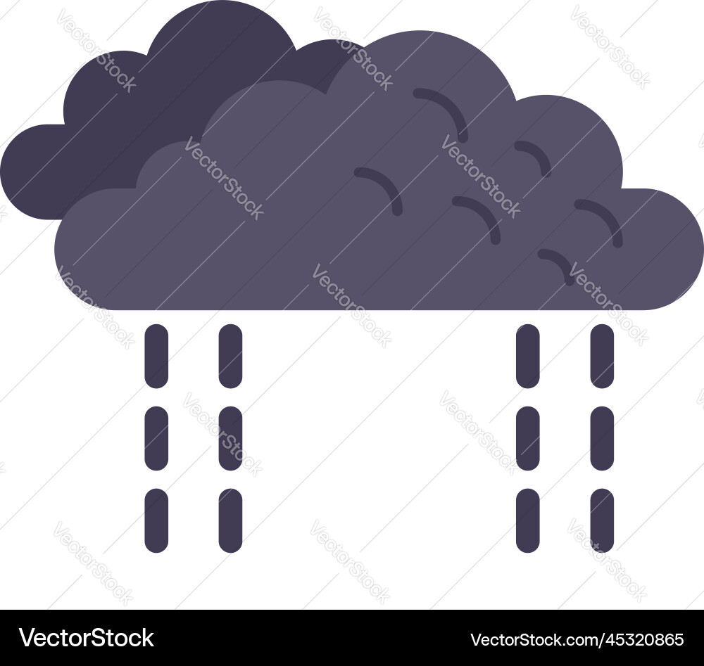 Rain thunderstorm icon flat cloud forecast Vector Image