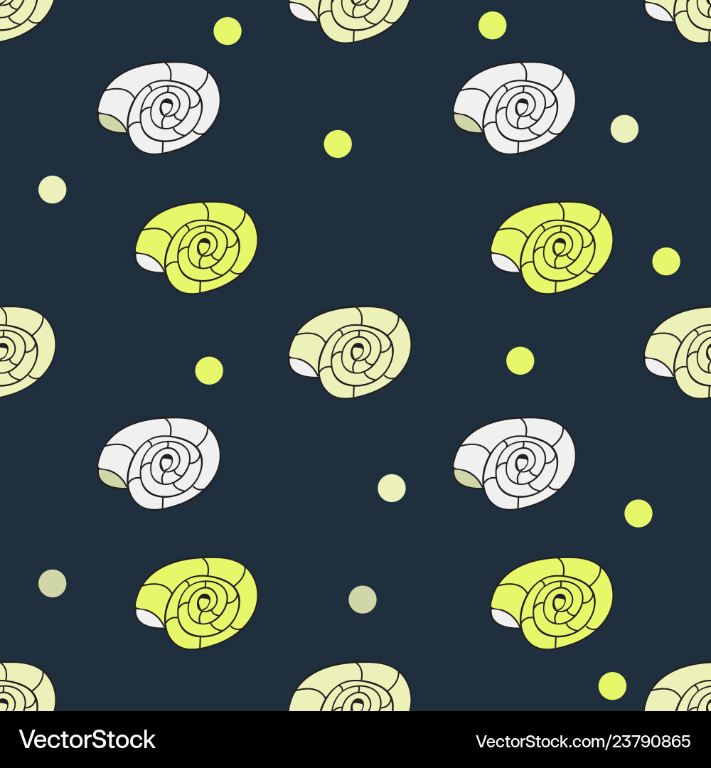 Seamless pattern with seashells Royalty Free Vector Image