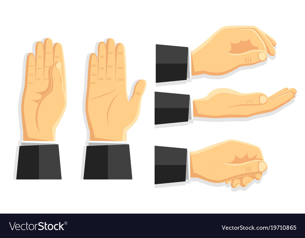 Set of isolated hands Royalty Free Vector Image