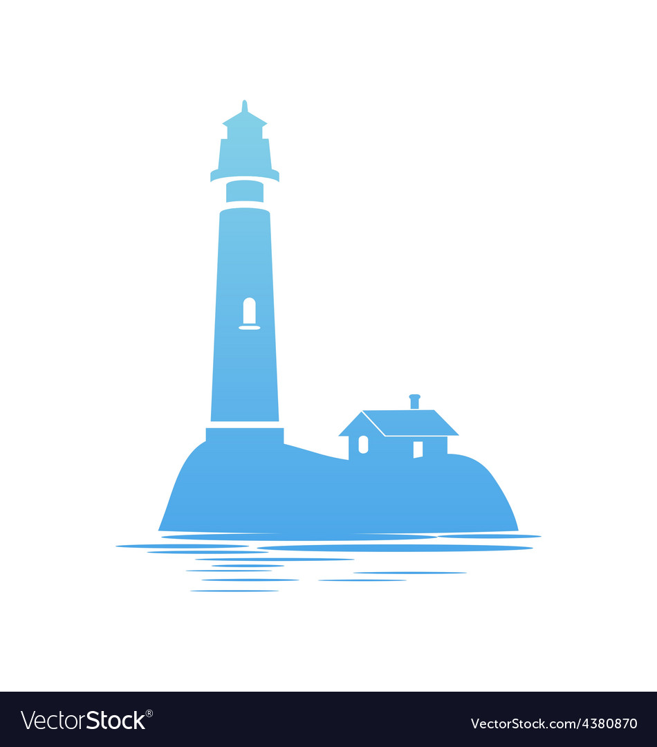 Blue icon of lighthouse