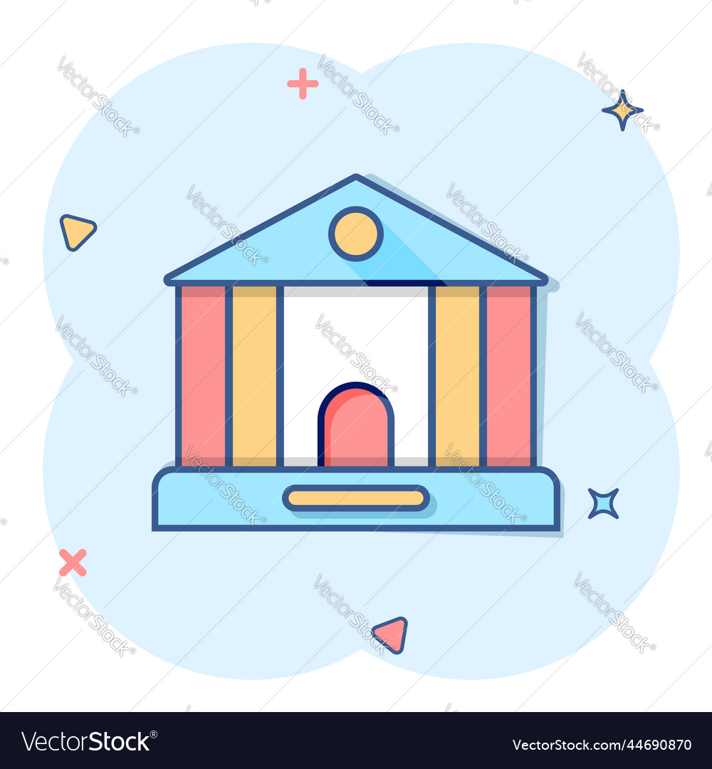 Building icon in comic style town skyscraper Vector Image