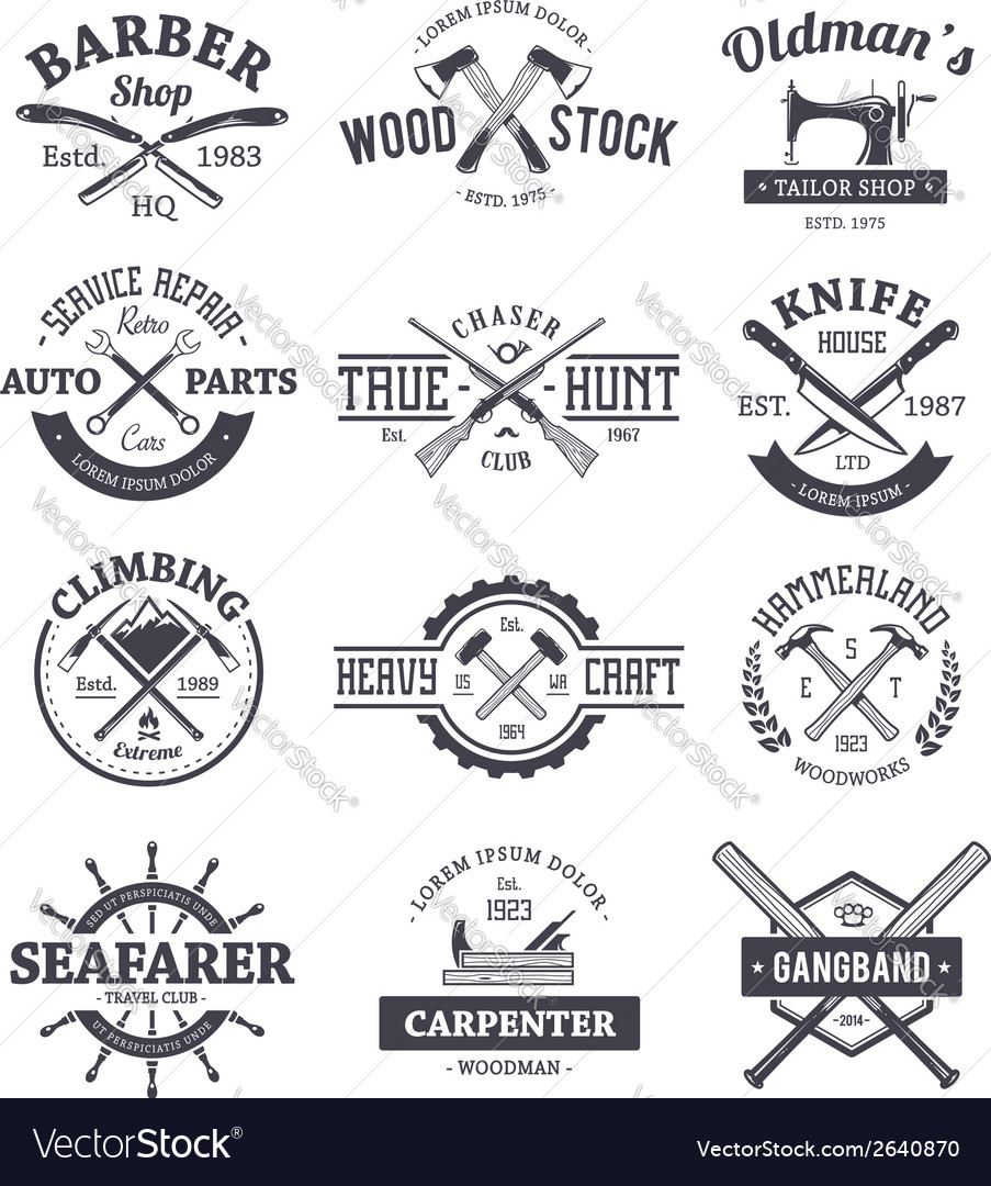 Crafts emblems 1 Royalty Free Vector Image - VectorStock