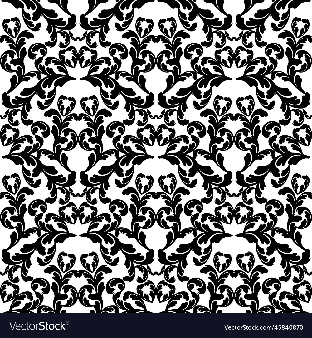 Damask vintage baroque scroll ornament Royalty Free Vector