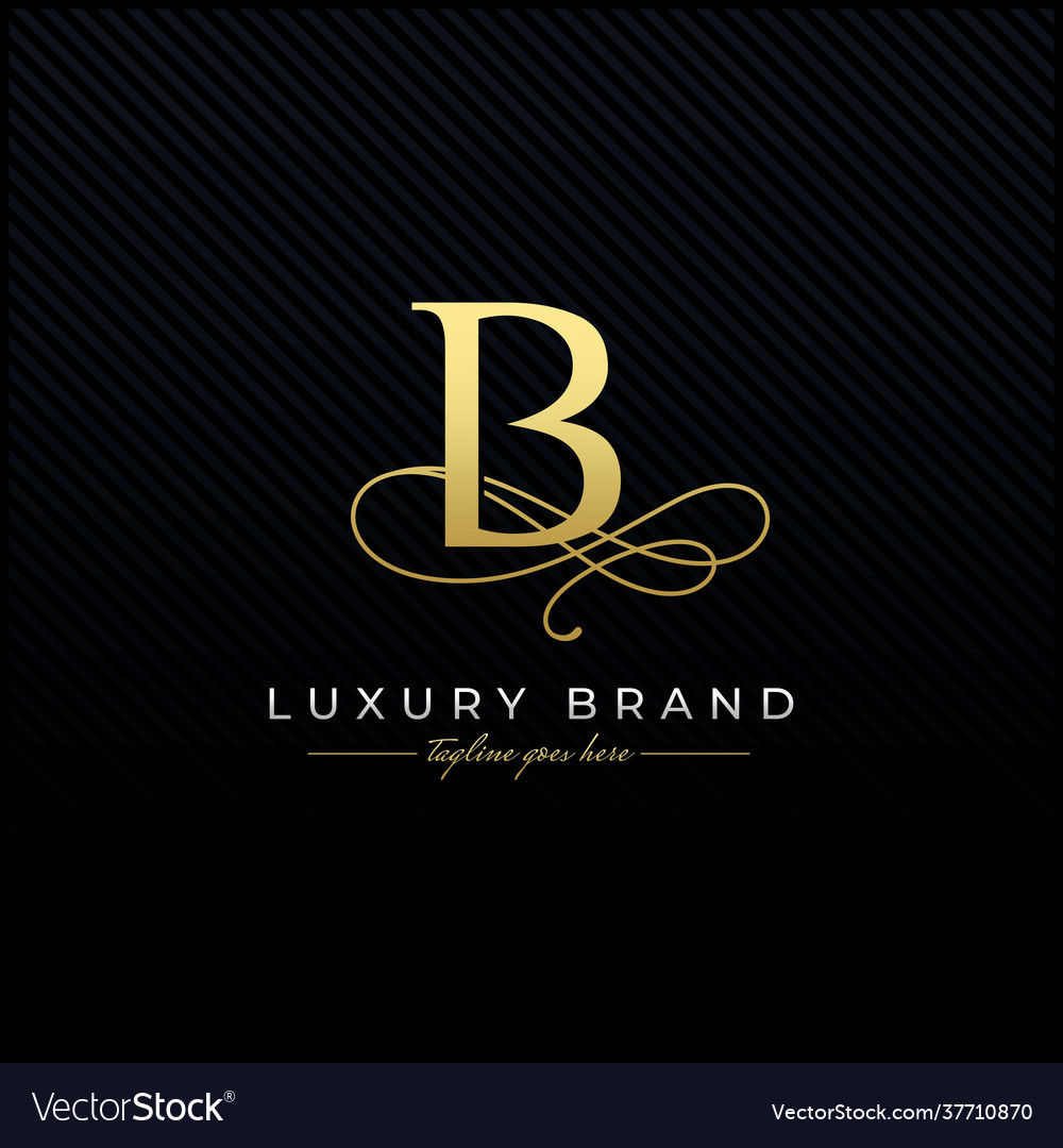 Initial b luxury letter logo design elegance Vector Image