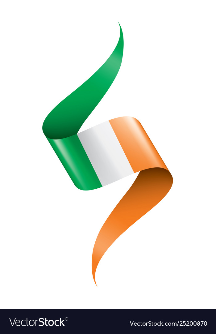 Ireland flag on a white Royalty Free Vector Image