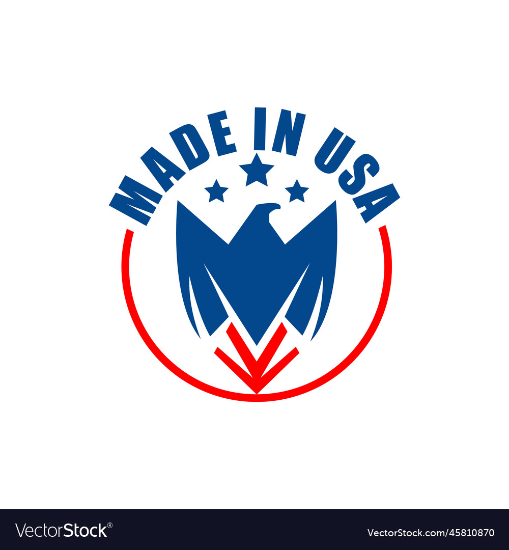 Made in usa logo for use on product packaging Vector Image