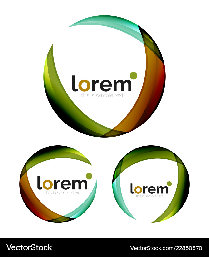 Set of geometric shape convergence logo design Vector Image