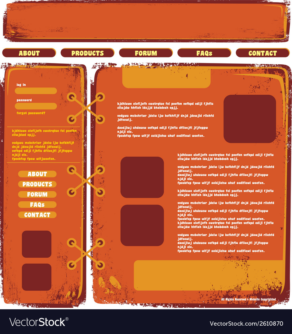 Web design document template Royalty Free Vector Image