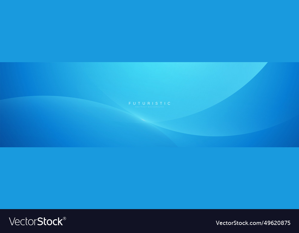Blue abstract banner with simply smooth curve Vector Image