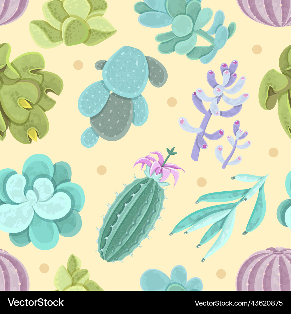 Cactus seamless pattern Royalty Free Vector Image