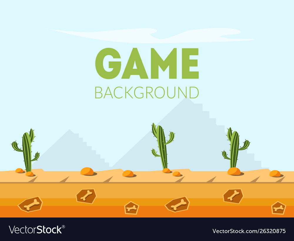Game Background Banner Template Desert Natural Vector Image
