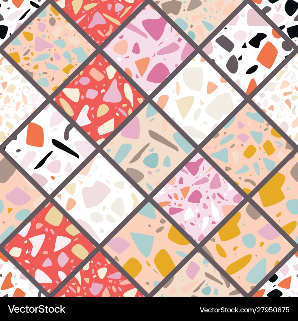 Terrazzo seamless pattern design Royalty Free Vector Image