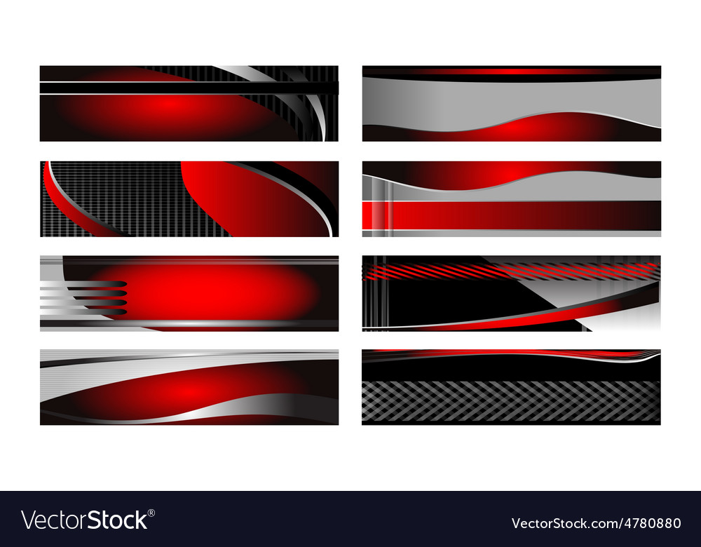 Abstract header background set Royalty Free Vector Image