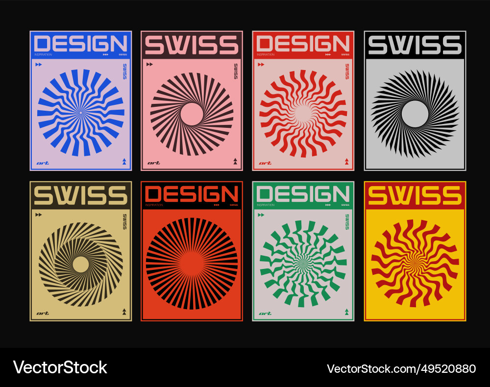Minimal bauhaus abstract posters set swiss design Vector Image