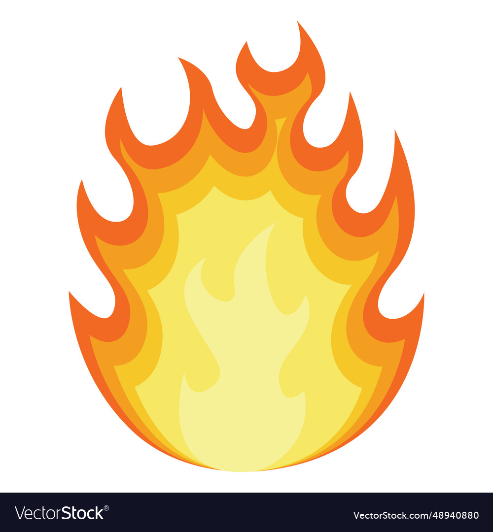 Orange fire cartoon contour Royalty Free Vector Image