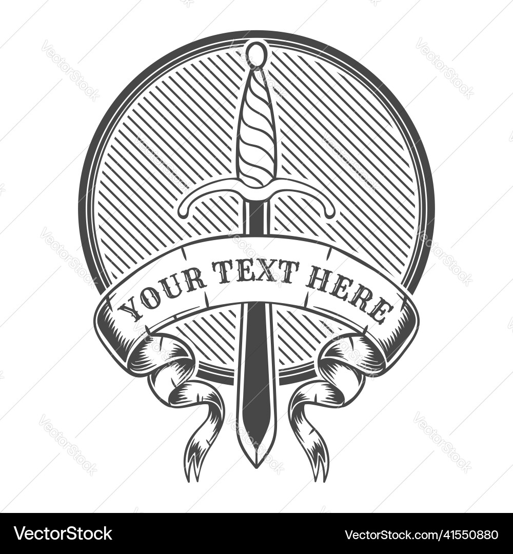 Sword vintage retro ribbons Royalty Free Vector Image