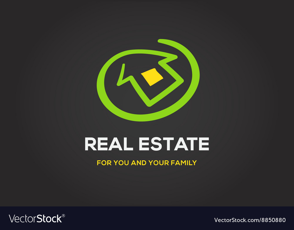 Template logo for real estate agency or cottage Vector Image