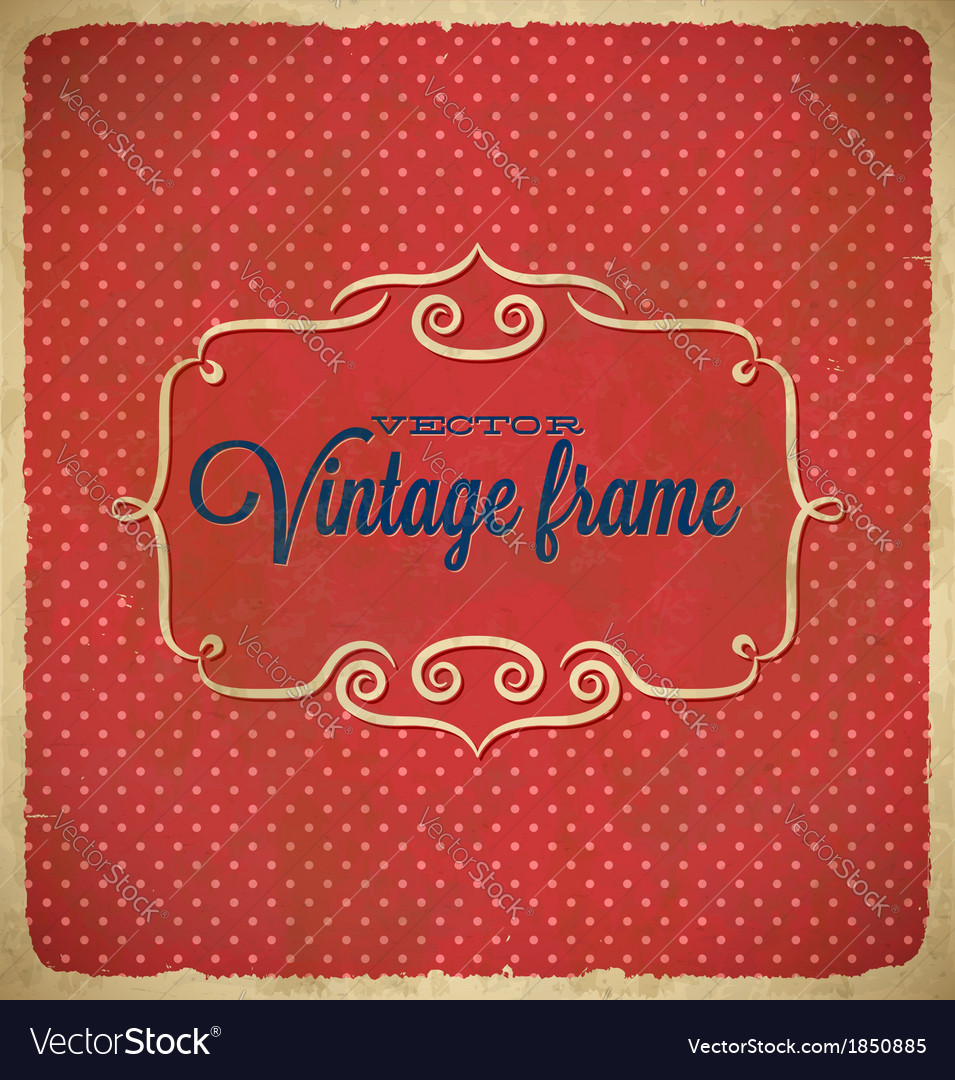 Aged Vintage Polka Dot Frame Royalty Free Vector Image