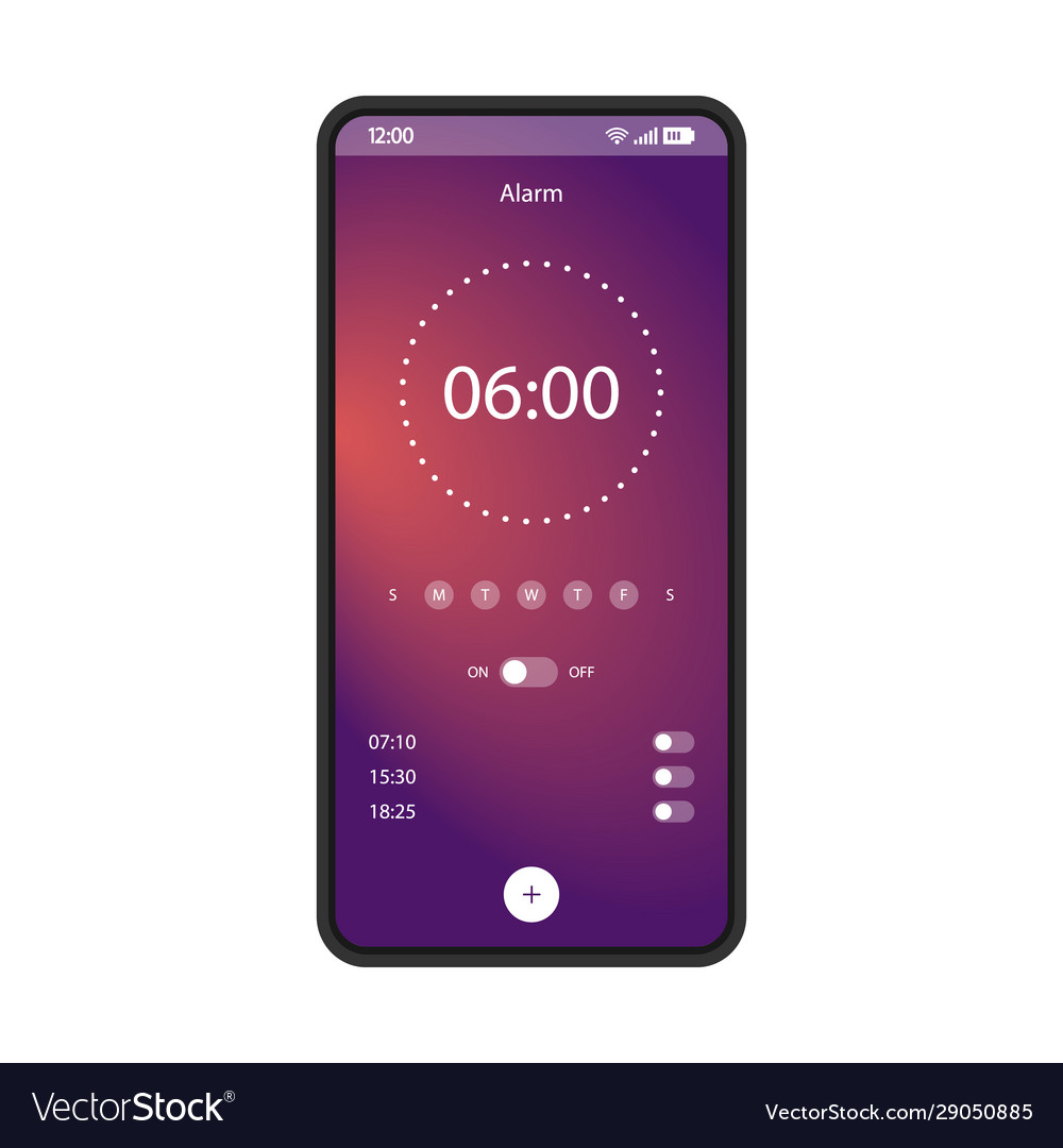 Clock app. Digital clock alarm phone application. Cellphone watch widget  futuristic vector user interfaces. App ui clock mobile, time and date  illustration Stock Vector Image & Art - Alamy