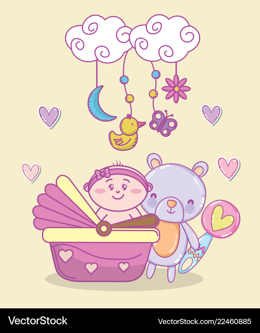 Baby shower cartoons Royalty Free Vector Image