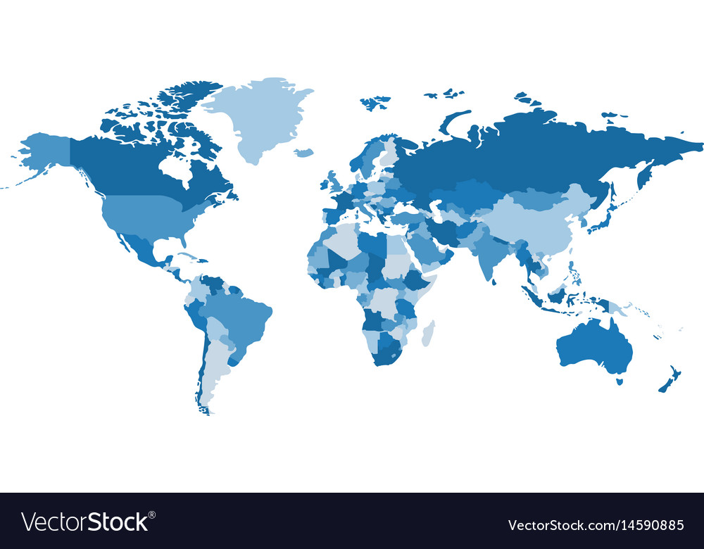 Color world map political Royalty Free Vector Image