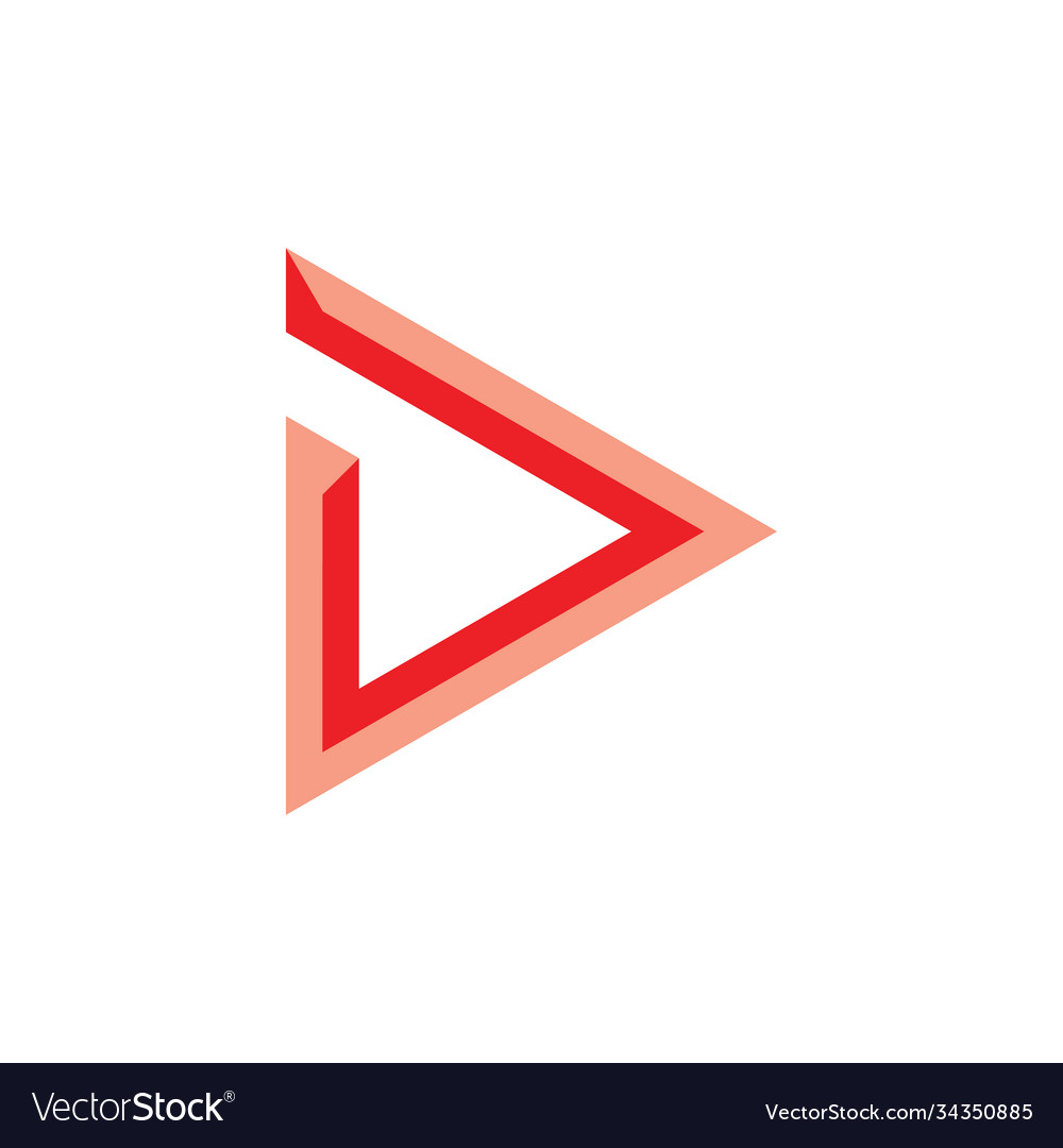 Letter d triangle geometric logo Royalty Free Vector Image