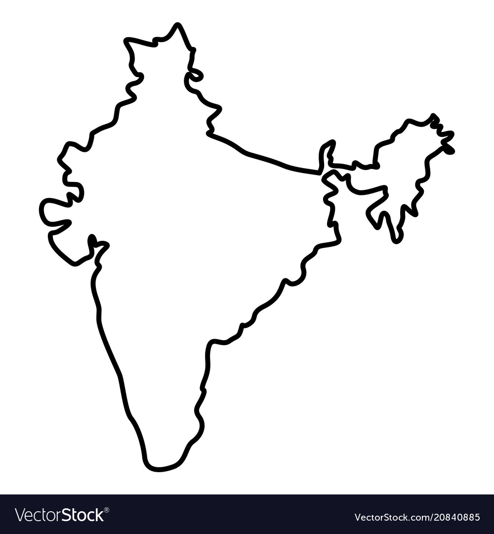 Vector Illustration India Map Outline