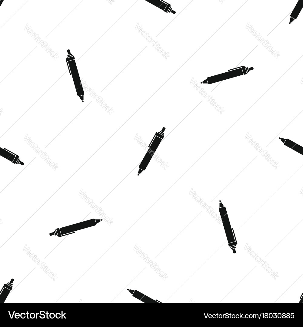 Pen pattern seamless black Royalty Free Vector Image