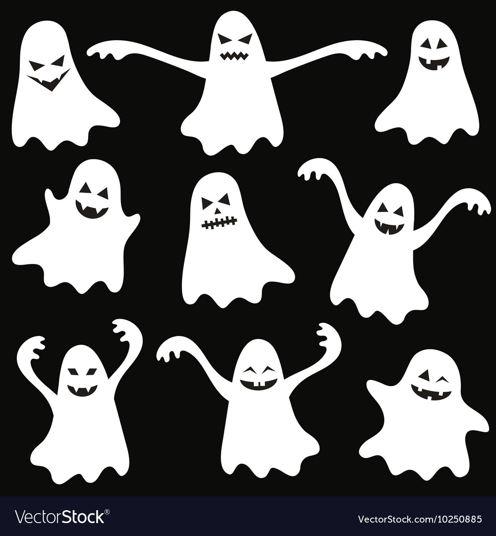 Set of halloween funny ghosts Royalty Free Vector Image