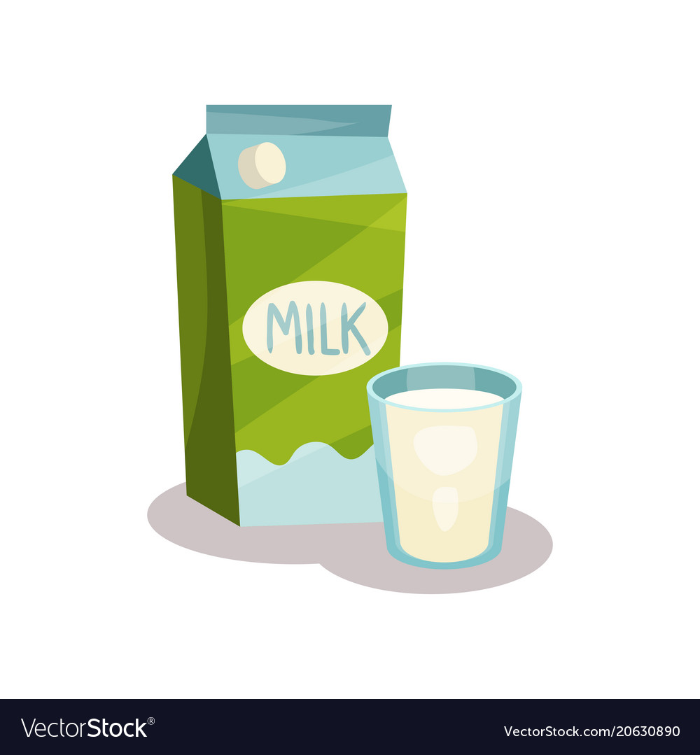 Carton milk and glass milk Royalty Free Vector Image