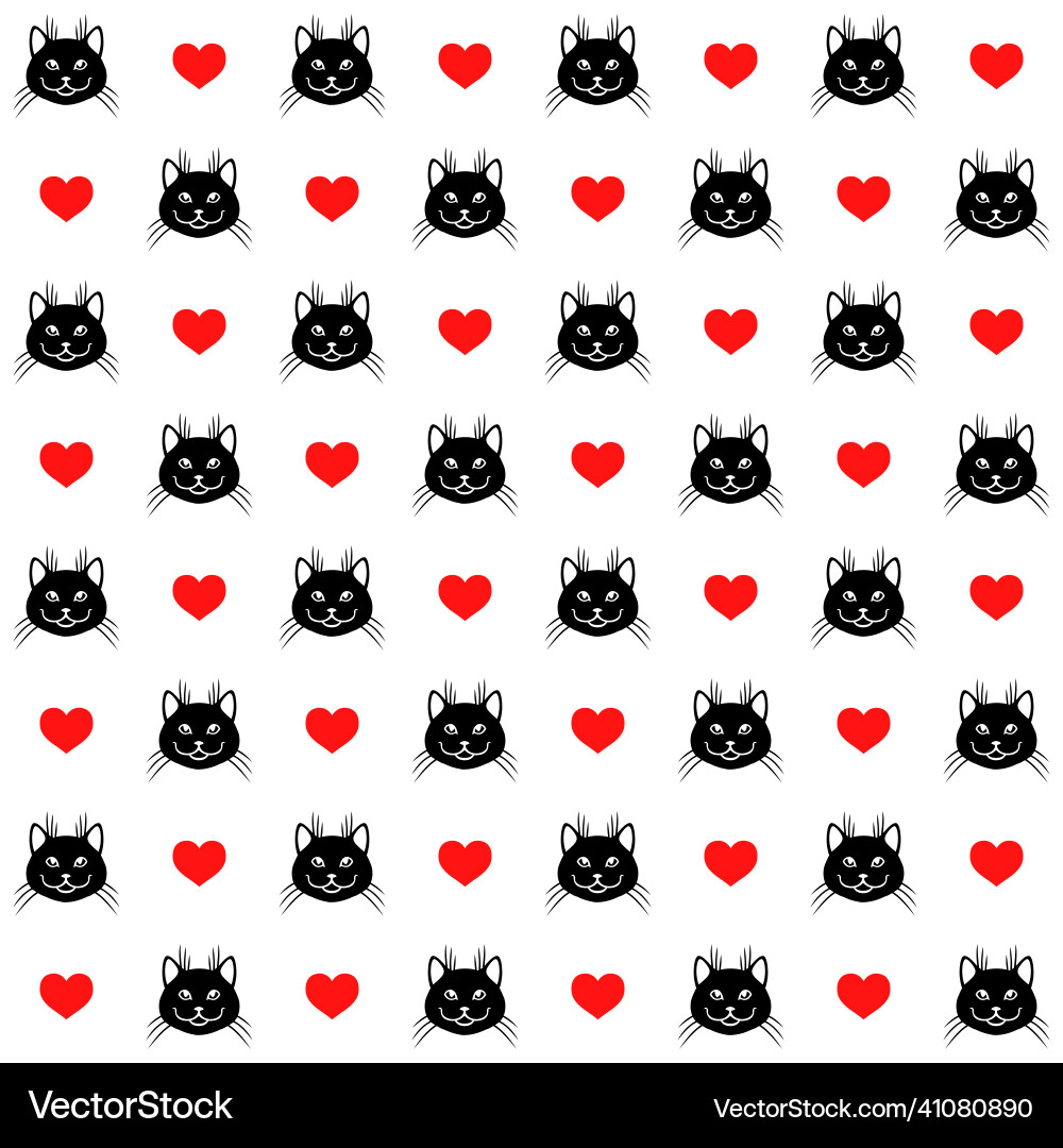 Cat muzzle pattern seamless Royalty Free Vector Image