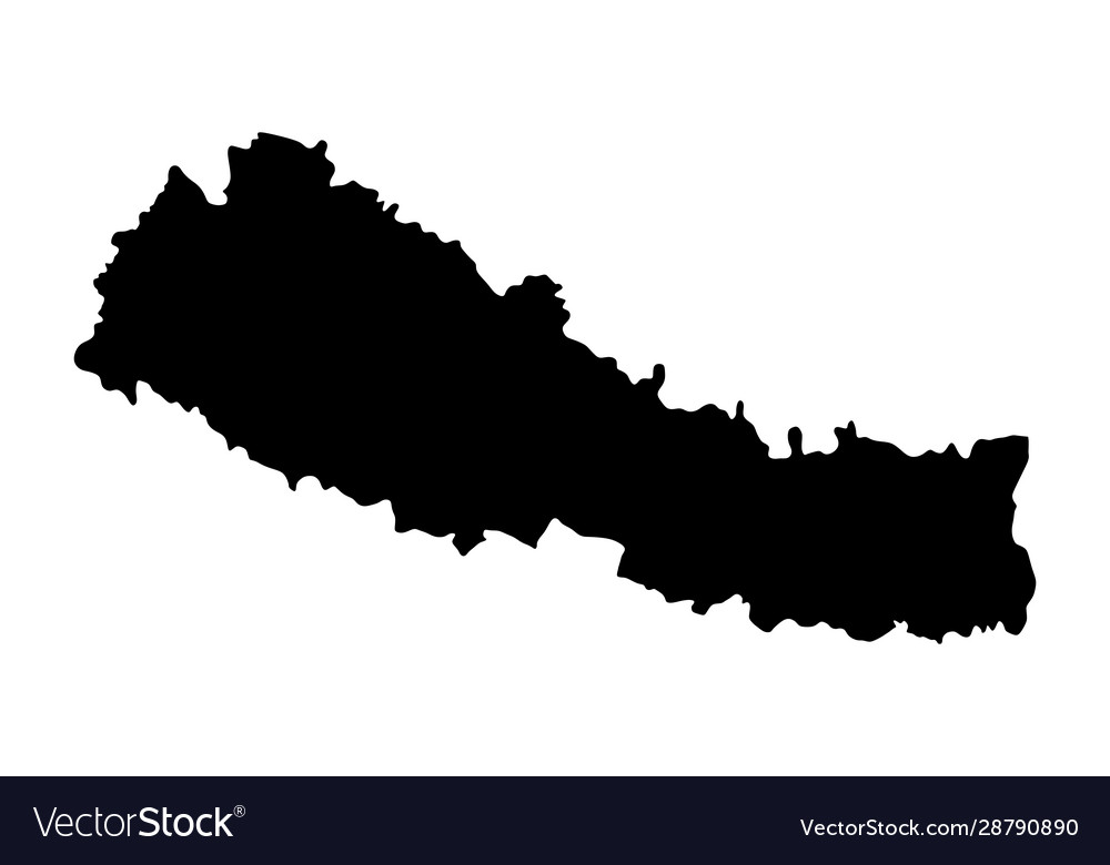 Democratic republic nepal map silhouette