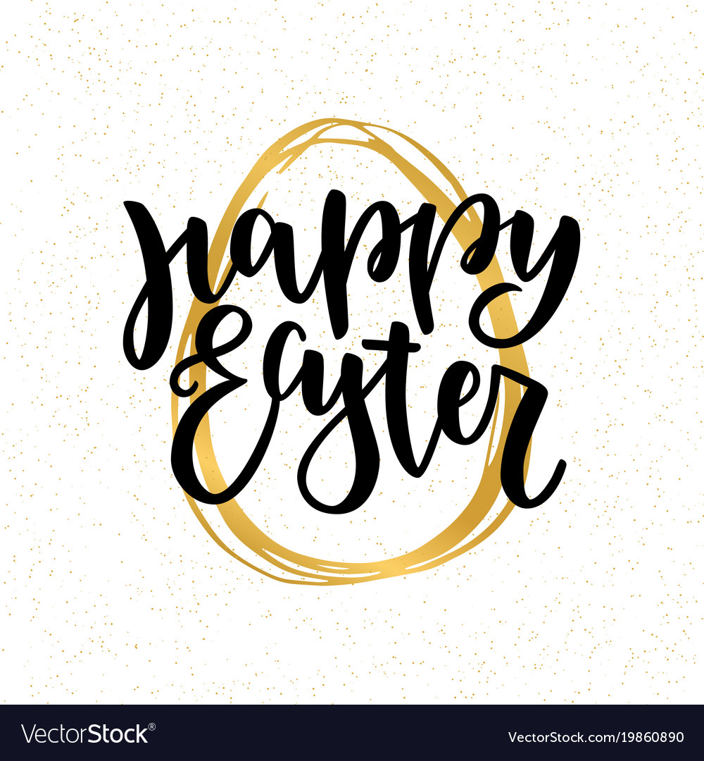 Happy easter lettering for greeting card Vector Image