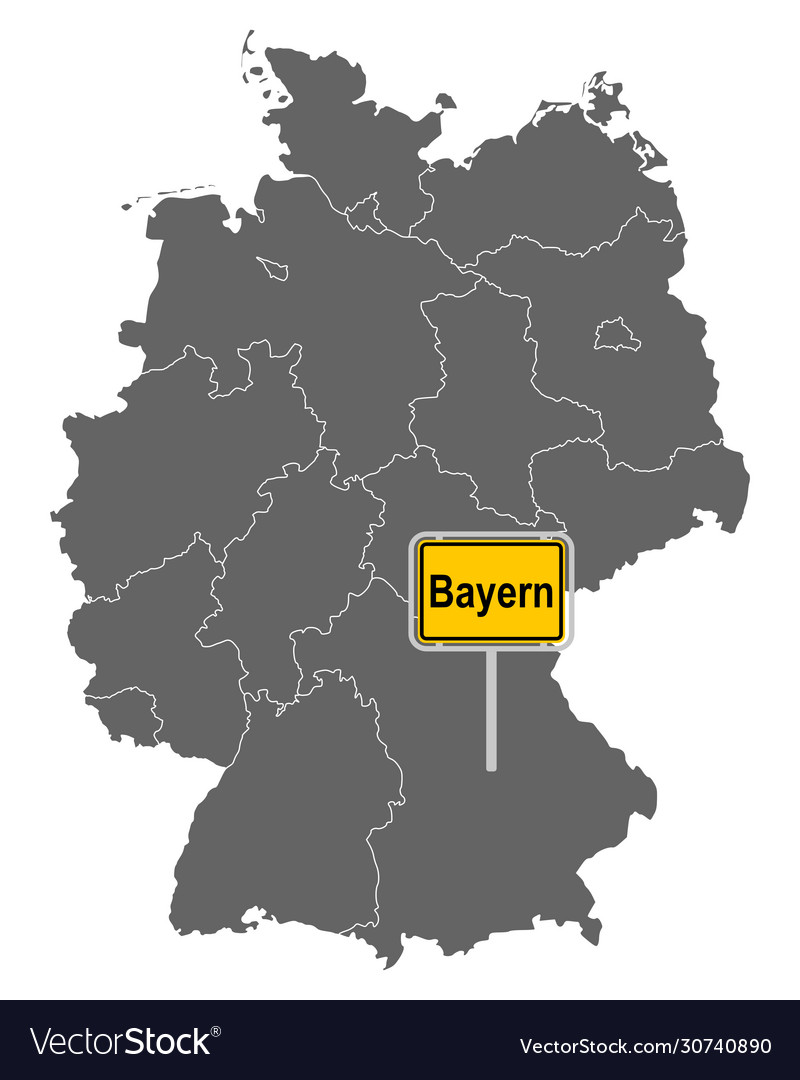 Map germany with road sign bavaria