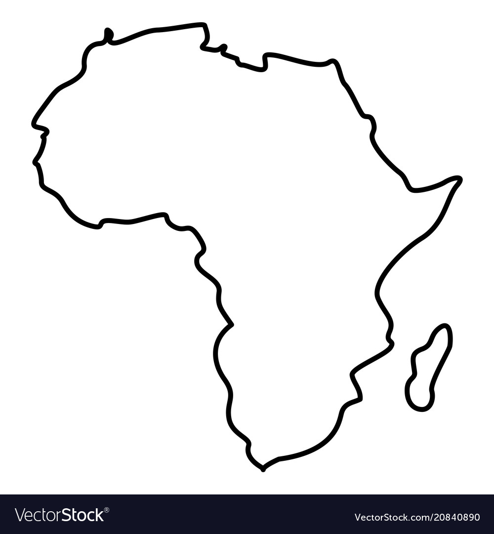 africa map outline black