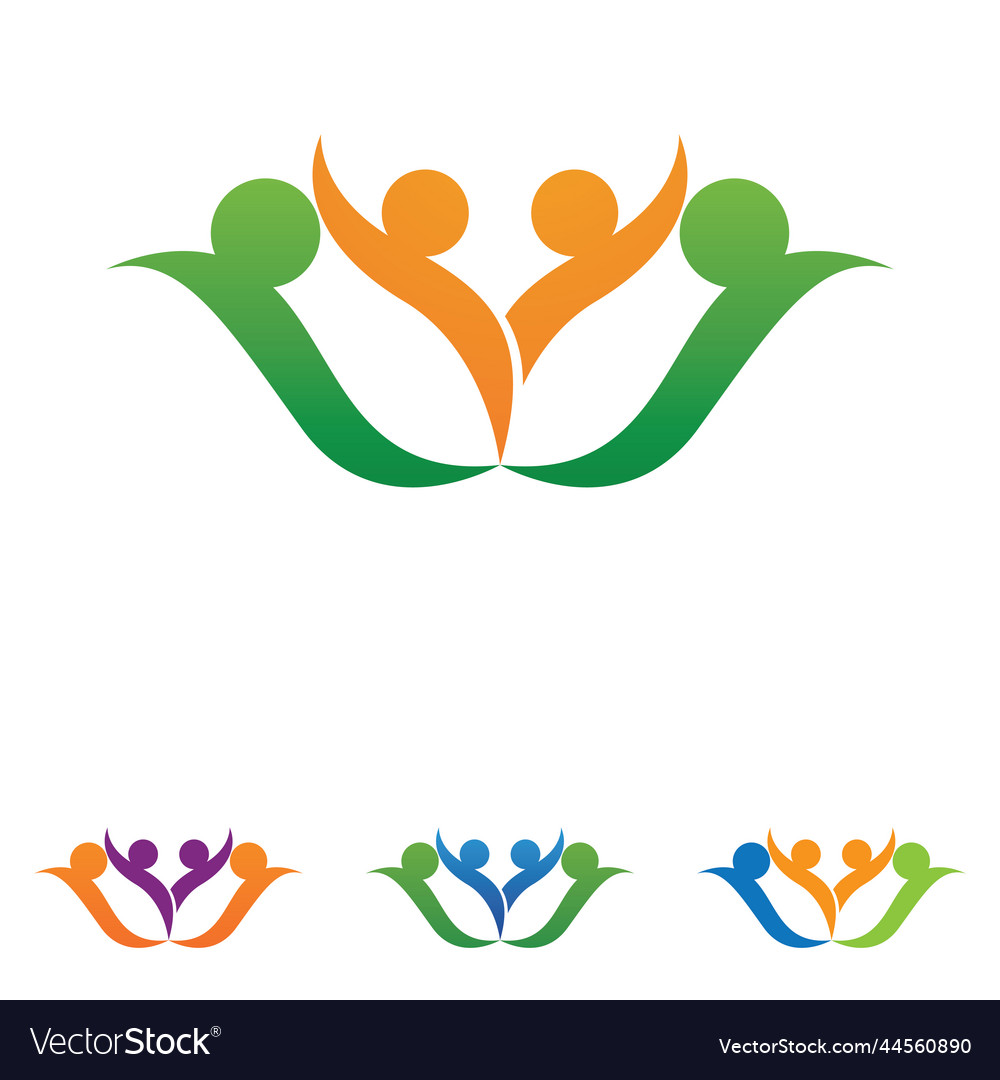 People team community group logo network Vector Image