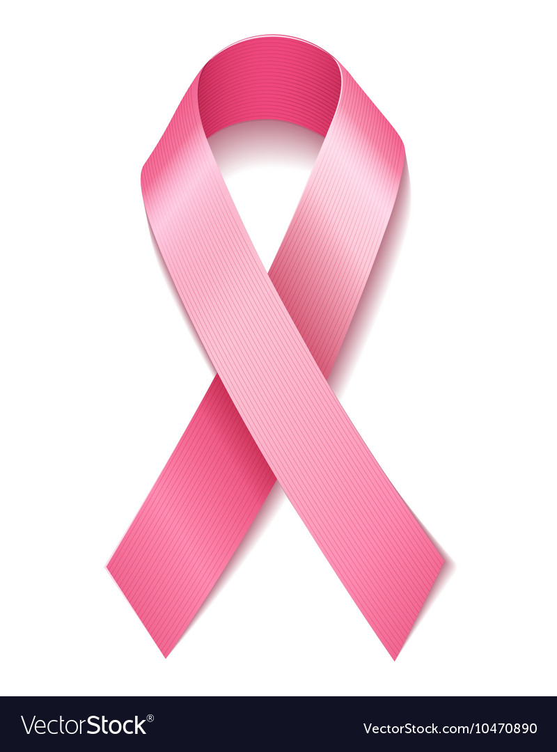 Pink ribbon on white background Royalty Free Vector Image