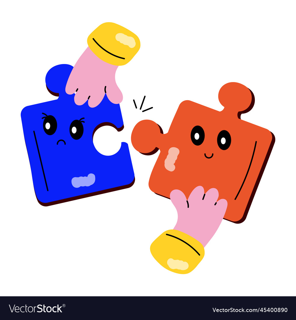 Puzzle solving Royalty Free Vector Image - VectorStock