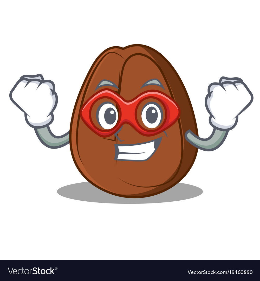 Super hero coffee bean character cartoon Vector Image