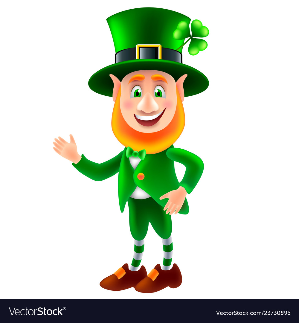 Cartoon saint patrick smiling isolated Royalty Free Vector