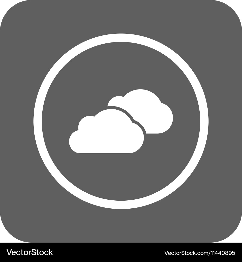 Clouds flat squared icon Royalty Free Vector Image