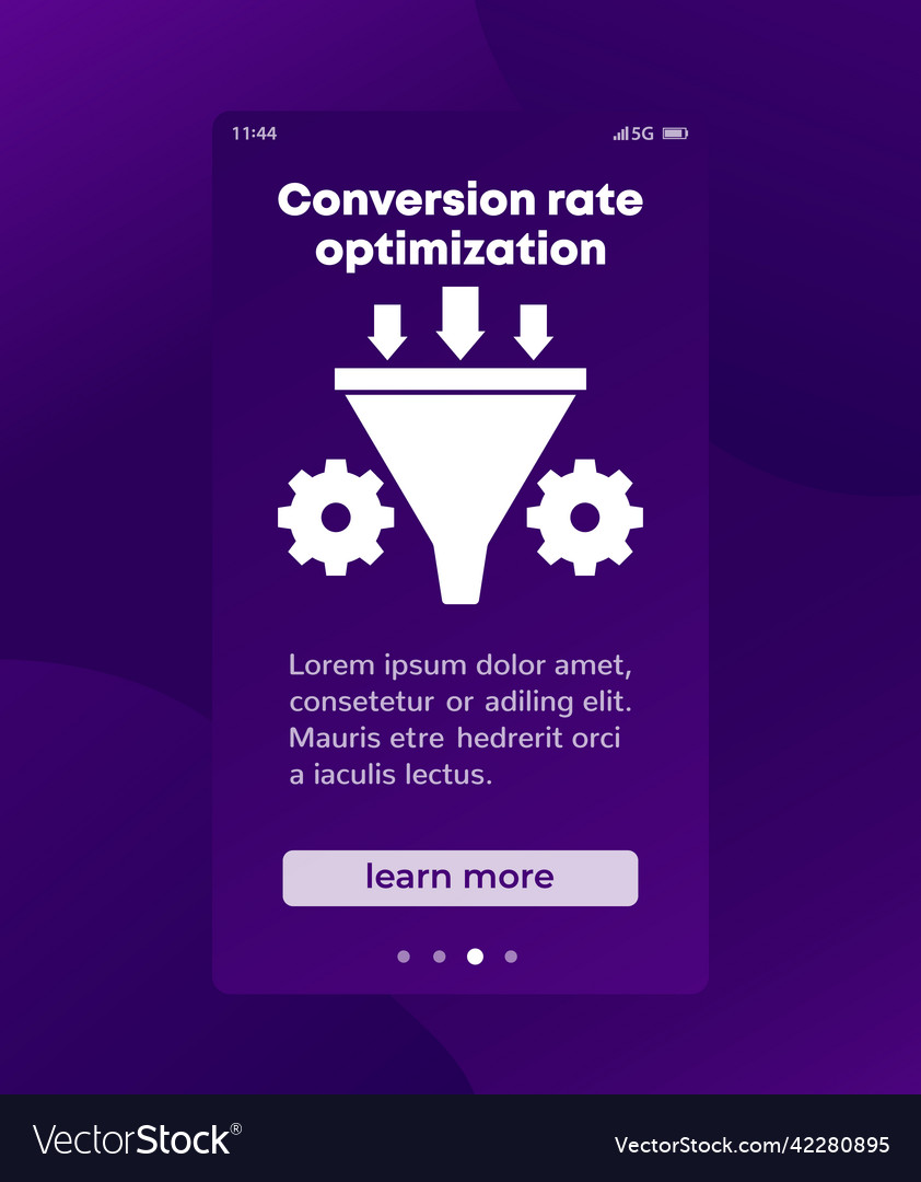 Conversion rate optimization sales funnel banner Vector Image