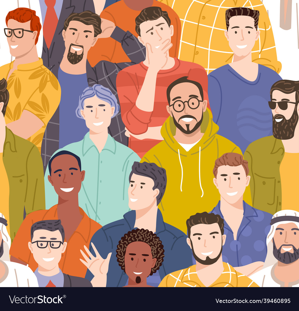 Diverse Male Seamless Royalty Free Vector Image