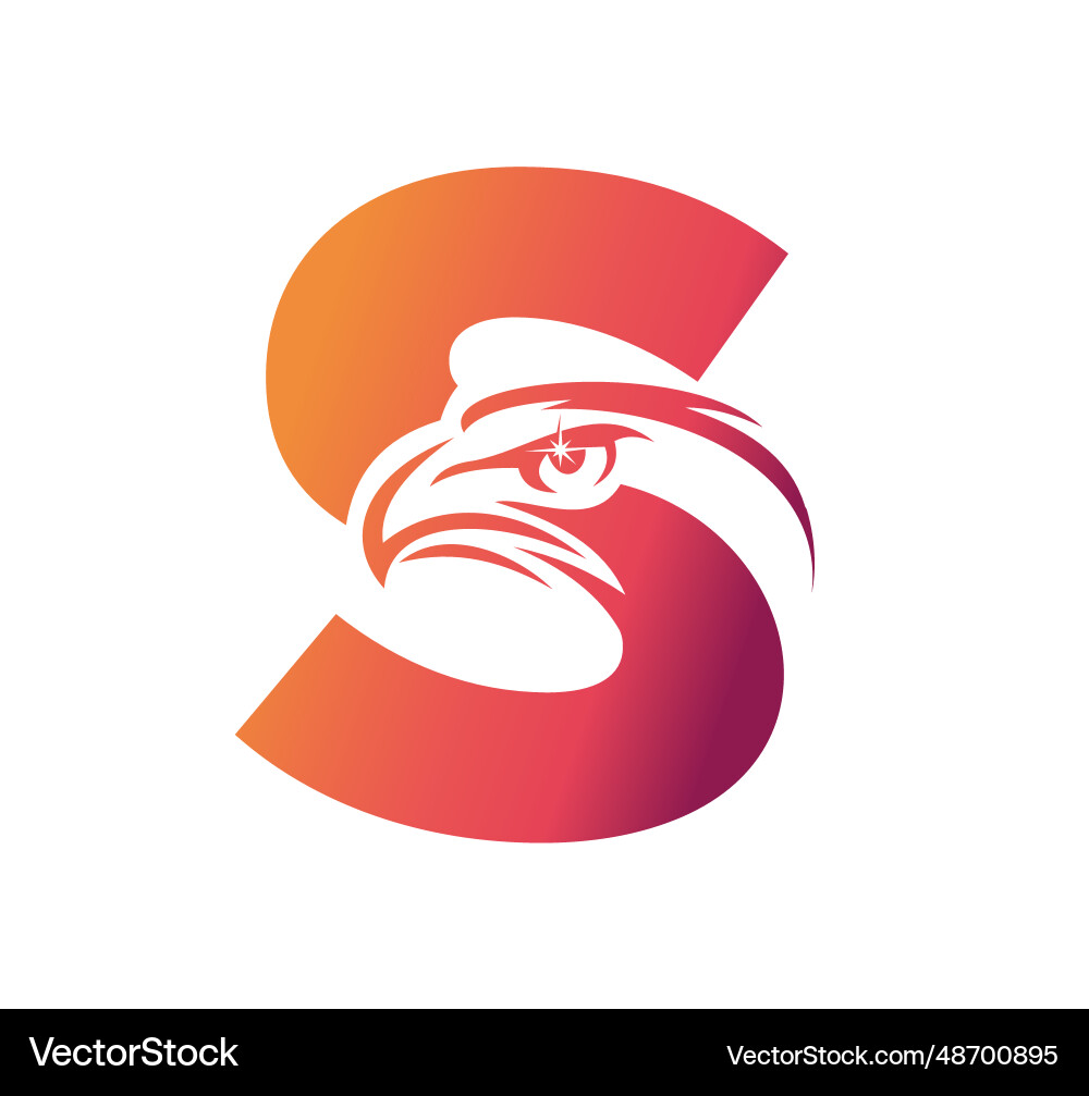 Eagle monogram logo initial letter s Royalty Free Vector