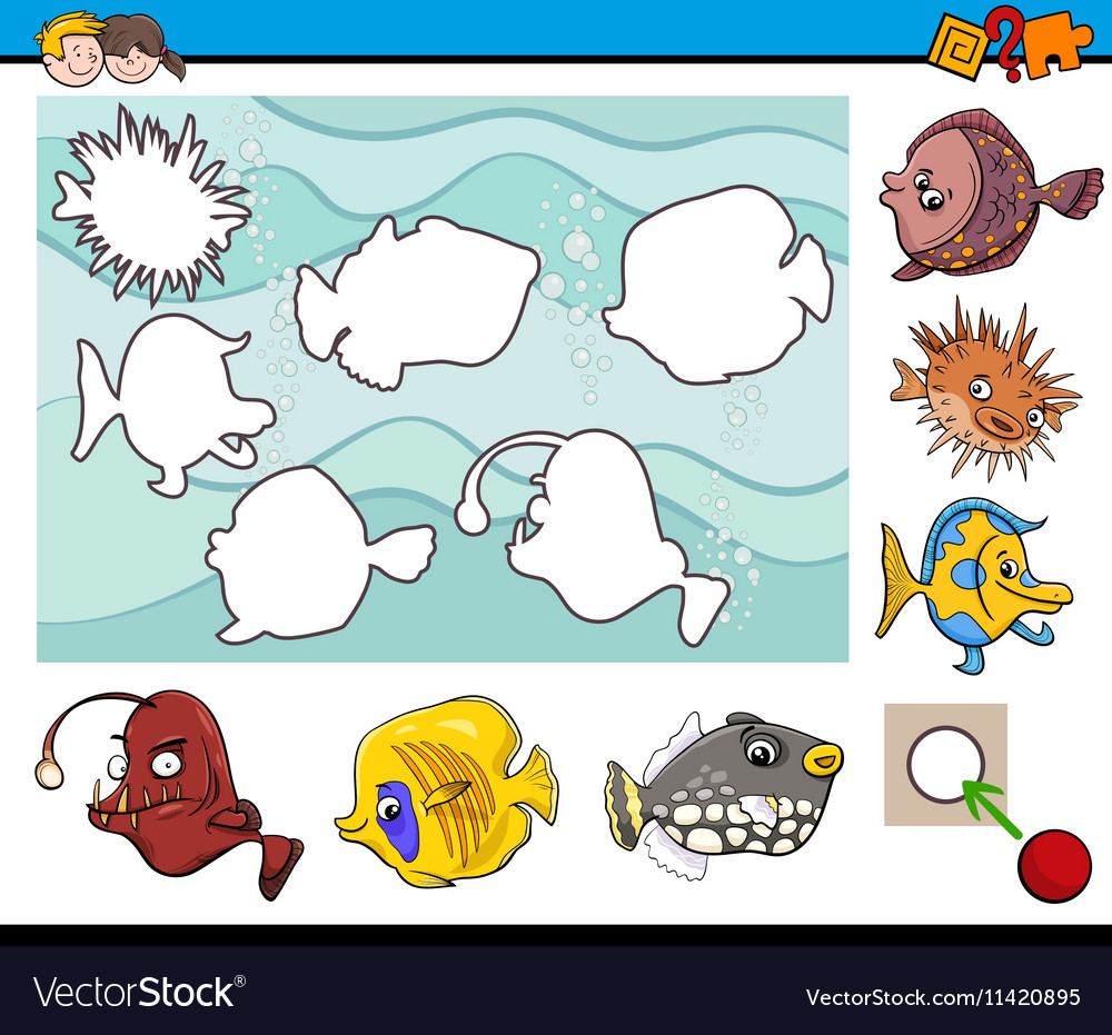 Educational activity with fish Royalty Free Vector Image